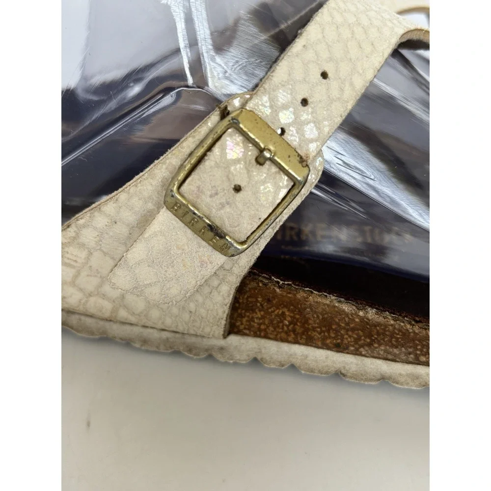 Birkenstock Gizeh Women Slip On Sandals‎ Snake Skin Metallic Size 40/9-9.5 US
